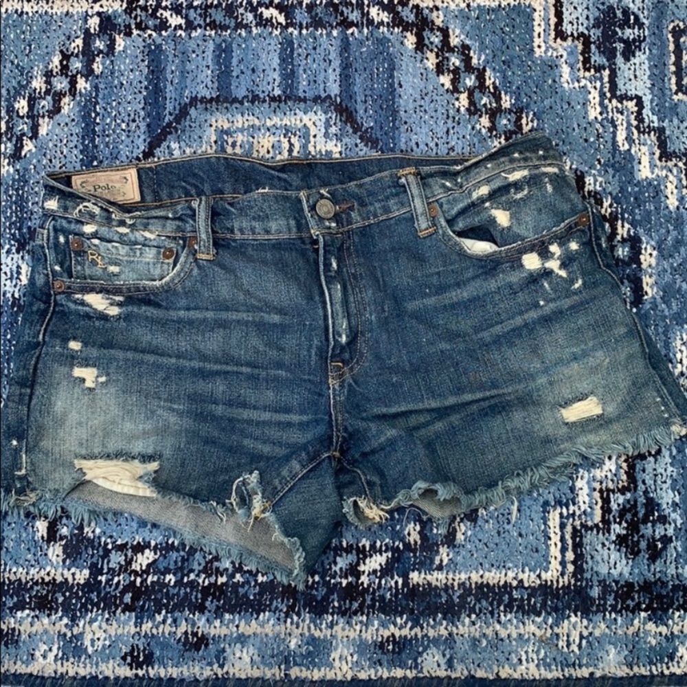 Polo Ralph Lauren distressed jean shorts